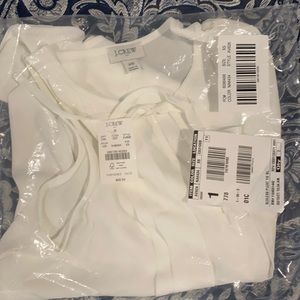 J.Crew ivory sleeveless pleated blouse